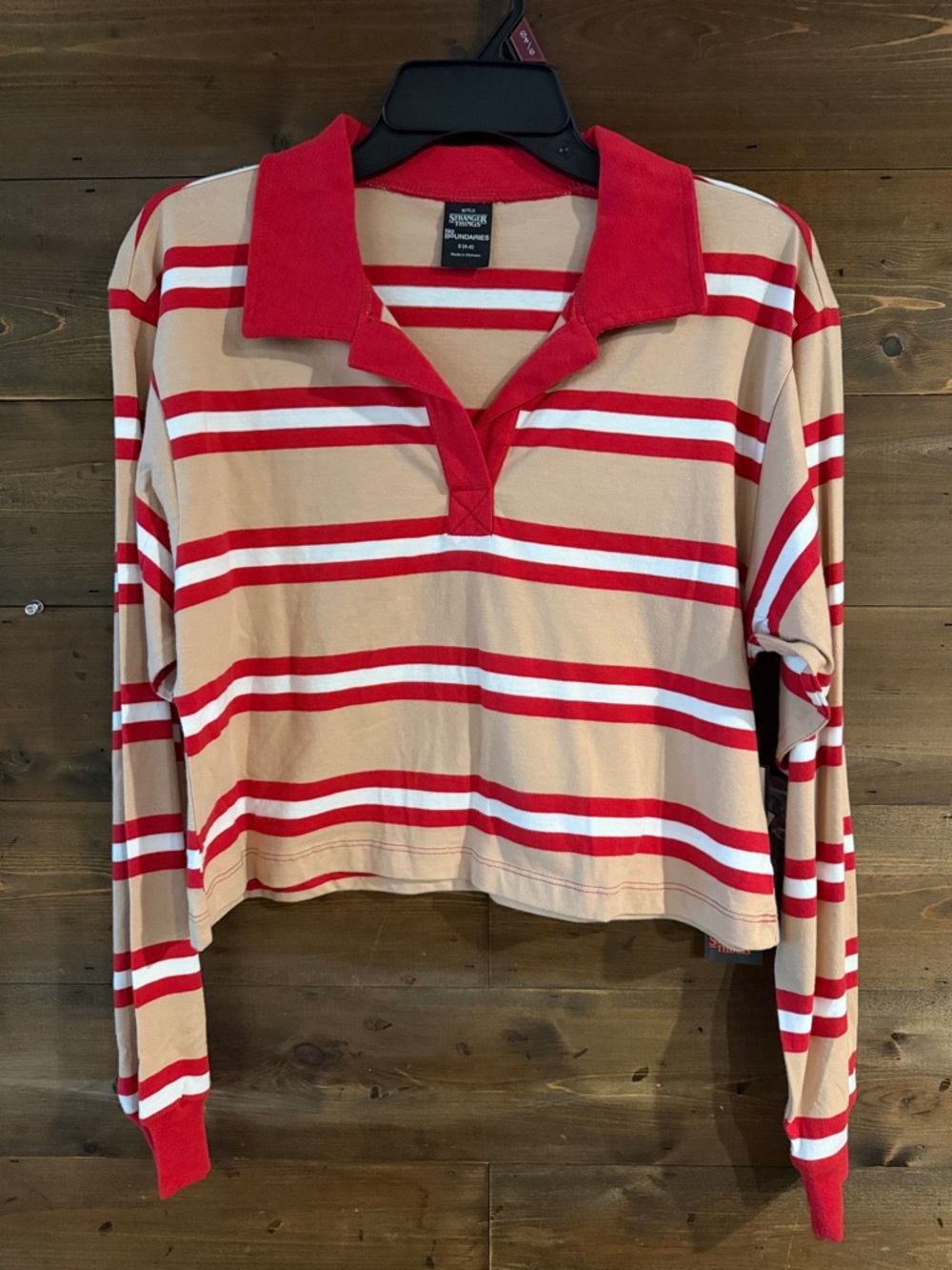 Stranger Things cotton Rugby polo Top. With iron on patches